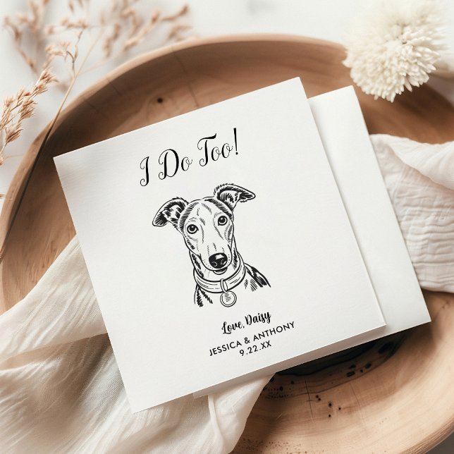 Moderne Hundehochzeits-Cocktailservietten  Serviette (Von Creator hochgeladen)