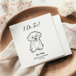 Moderne Hundehochzeits-Cocktailservietten Serviette