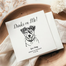 Moderne Hundehochzeits-Cocktailservietten