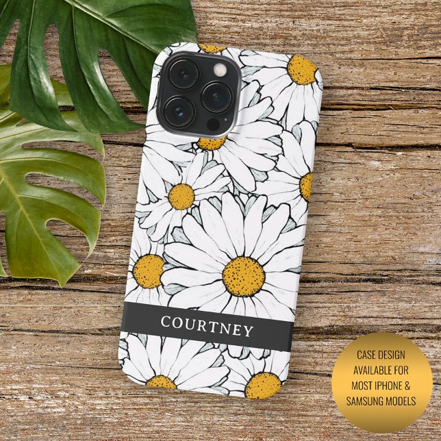 Moderne Hütte Daisy-Floral-Muster Case-Mate iPhone Hülle (Von Creator hochgeladen)