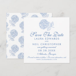 Moderne Hydrangea Dusty Blue Floral Wedding Save The Date
