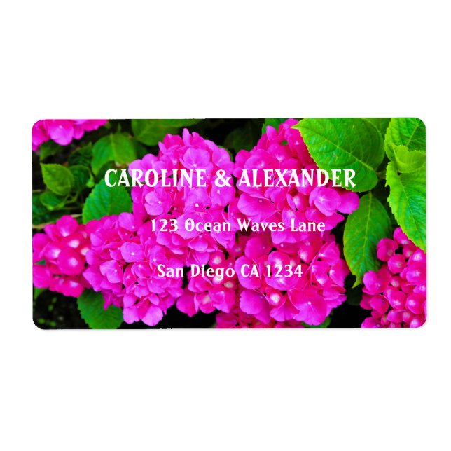 Moderne Hydrangea Rosa Blumenblüten Hochzeit (Vorne)