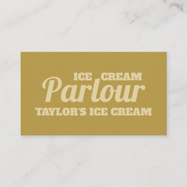 Moderne Ice Cream Parlon Business Card Visitenkarte (Vorderseite)