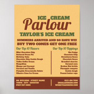Moderne Ice Cream Parlor Werbung Poster