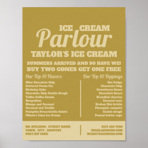 Moderne Ice Cream Parlor Werbung Poster
