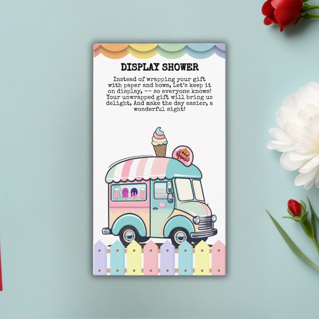 Moderne Ice Cream Truck Sprinkles Babydusche Begleitkarte (Von Creator hochgeladen)