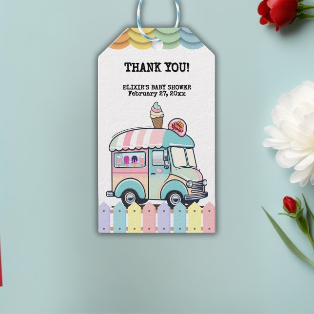 Moderne Ice Cream Truck Sprinkles Babydusche Geschenkanhänger (Von Creator hochgeladen)