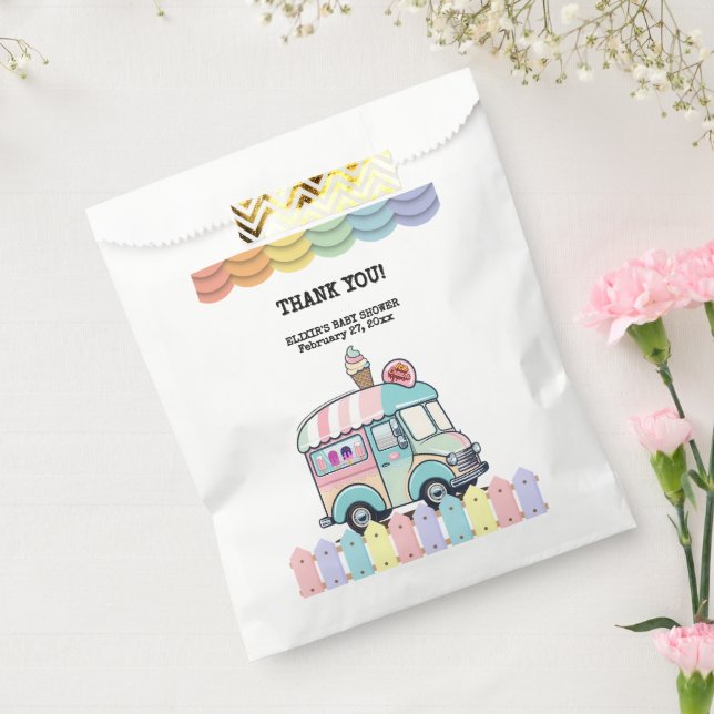 Moderne Ice Cream Truck Sprinkles Babydusche Geschenktütchen (Versiegelt)