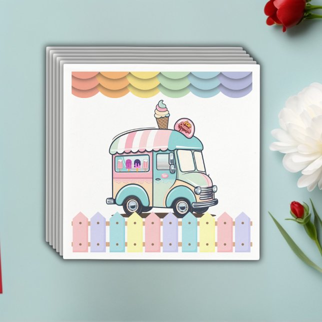 Moderne Ice Cream Truck Sprinkles Babydusche Serviette (Von Creator hochgeladen)