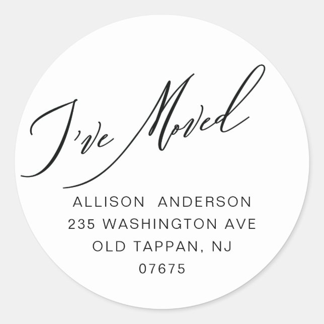 Moderne ich habe Rücksendeadresse Classic Round St Runder Aufkleber (Vorderseite)