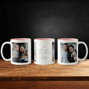 Moderne "Ich liebe dich Oma" 2-Foto Zweifarbige Tasse
