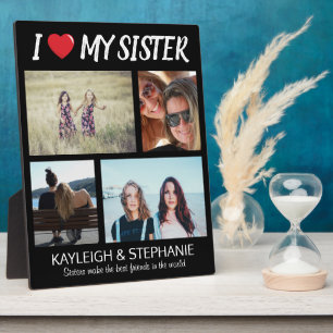 Moderne ICH LIEBE MEINE SCHWESTER Fotocollage Fotoplatte