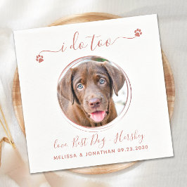 Moderne ich tue zu Rose Gold Pet Foto Hochzeit Serviette
