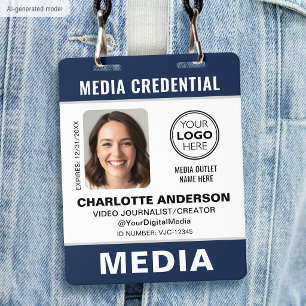 Moderne ID-Foto-Medien-Press-Logo-Sicherheit Blau Ausweis