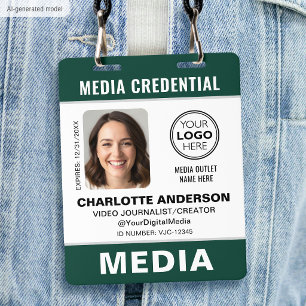 Moderne ID-Foto-Medien-Press-Logo-Sicherheit Grün Ausweis