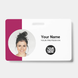 Moderne ID-Karte Minimalistischer QR-Rund-Foto Ausweis