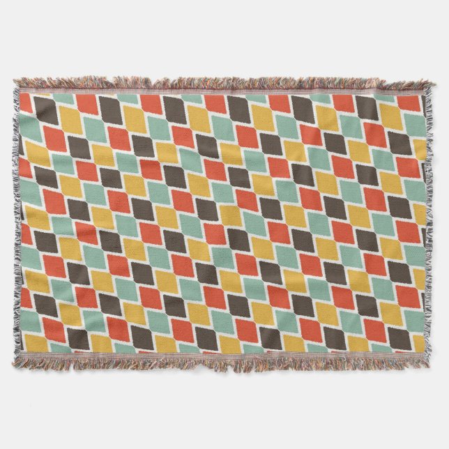 Moderne Ikat-Stammesmode Muster Decke (Vorderseite)