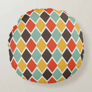 Moderne ikat-tribale Mode Muster Rundes Kissen