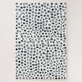 Moderne Ikonen-zackiges Monochrom Puzzle