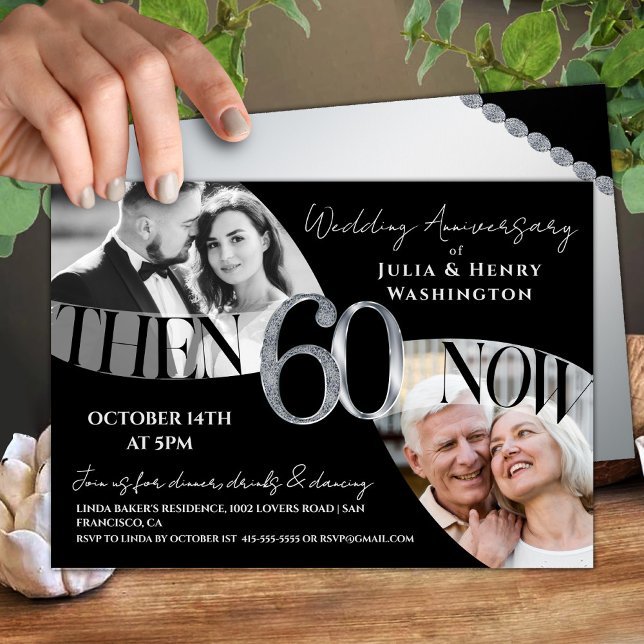 Moderne ikonische 60. Hochzeitstag-Jubiläumskarte Einladung (Von Creator hochgeladen)