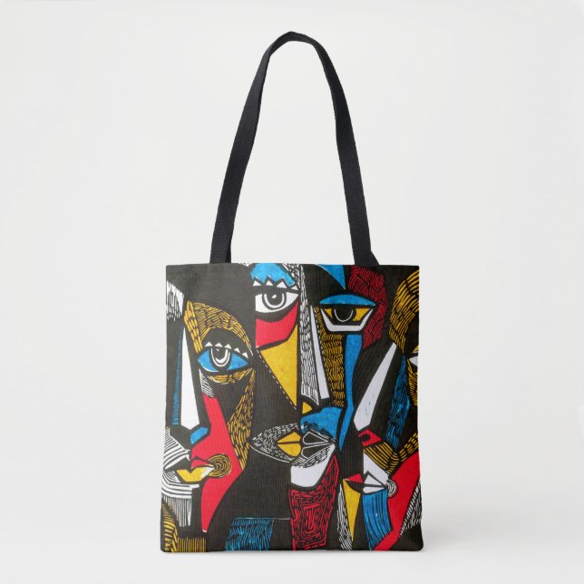 Moderne Illustration im linocut Stil. Surreal colo (Vorderseite)