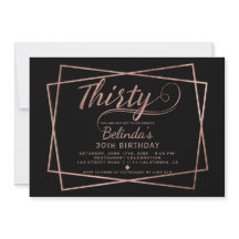 Moderne Imitat Rose Gold Drehbuch schwarz dreißig