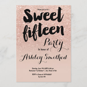 Moderne Imitat Rose Gold Glitzer Typografie Sweet  Einladung