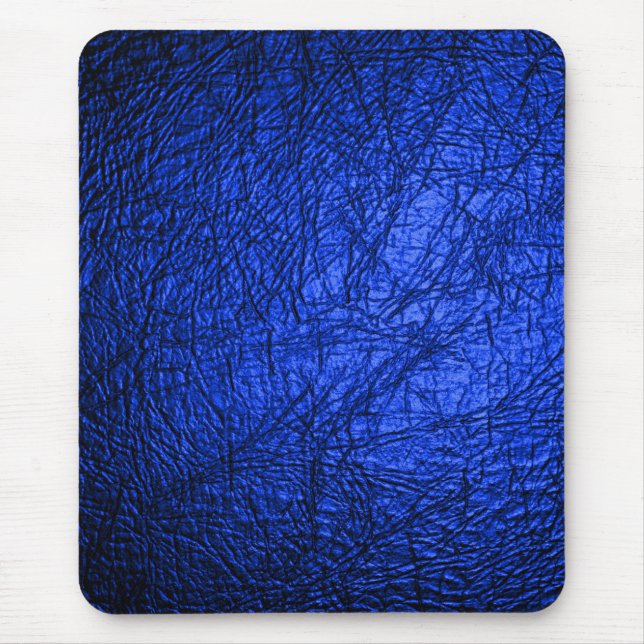 Moderne Imitate Blauer Leder Textur Mousepad (Vorne)