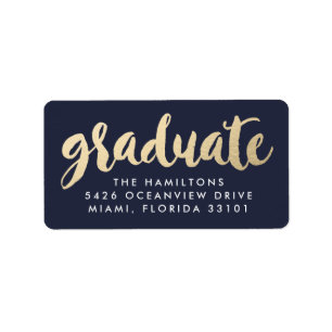 Moderne Imitate Gold Foil Abschluss Adressmarken Adressaufkleber