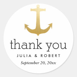 Moderne Imitate Gold Foil Anchor Hochzeit Vielen D Runder Aufkleber