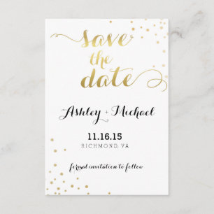 Moderne Imitate Gold Foil Glamour Save the Date