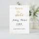 Moderne Imitate Gold Foil Glamour Save the Date (Stehend Vorderseite)