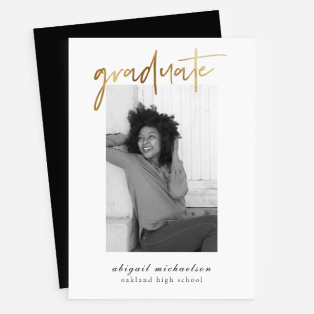 Moderne Imitate Gold Foto Graduation Party Einladung (Von Creator hochgeladen)