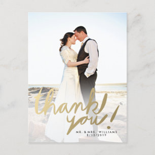 Moderne Imitate Gold Foto Vielen Dank Postcard Postkarte