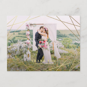 Moderne Imitate Gold Geometric Frame Hochzeit Viel Postkarte