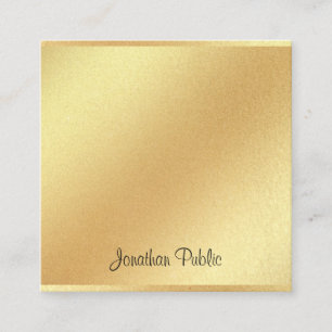 Moderne Imitate Gold Glitzer Handschrift Elegante Quadratische Visitenkarte