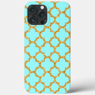 Moderne Imitate Gold Glitzer Mosaik Quatrefoil Case-Mate iPhone Hülle