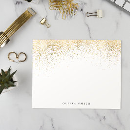 Moderne Imitate Gold Glitzer personalisiert Statio Mitteilungskarte