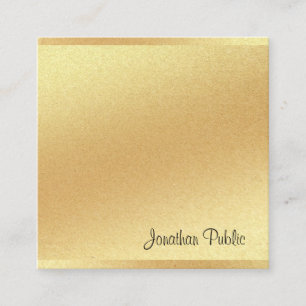 Moderne Imitate Gold Hand Script Elegant Beruflich Quadratische Visitenkarte