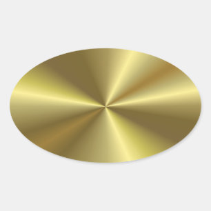 Moderne Imitate Gold Metallic Look Blank Template Ovaler Aufkleber