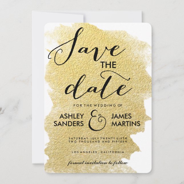 MODERNE IMITATE GOLD SAVE THE DATE (Vorderseite)