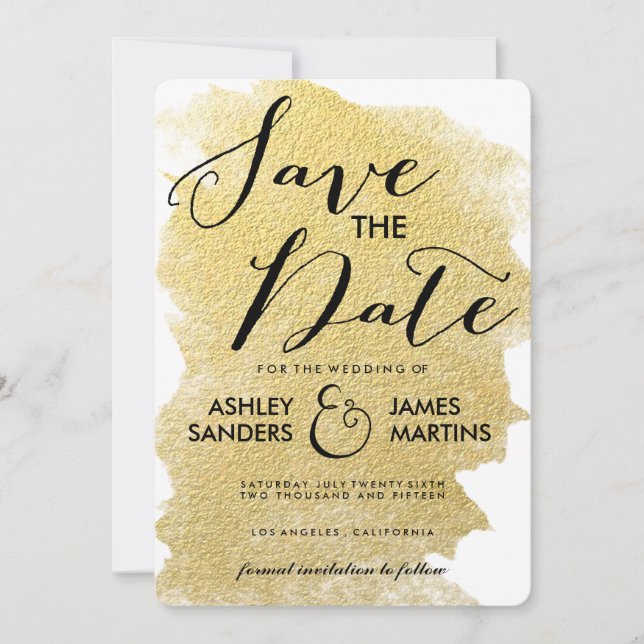 MODERNE IMITATE GOLD SAVE THE DATE (Vorderseite)