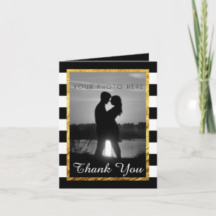 Moderne Imitate Gold Schwarz-weiß Danke Foto