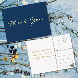 Moderne Imitate Gold Script Blue Abschluss Vielen Postkarte
