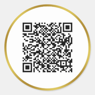 Moderne Imitate Gold und Weiß QR Code Runder Aufkleber