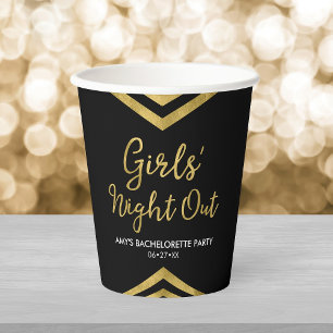 Moderne Imitate Gold Zickzack Girls Nacht Out Pappbecher