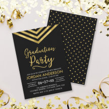 Moderne Imitate Gold Zickzack Graduation Party