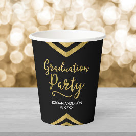 Moderne Imitate Gold Zickzack Graduation Party Pappbecher