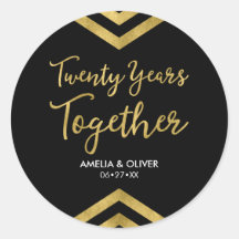 Moderne Imitate Gold Zickzack Party zum 20. Jubilä