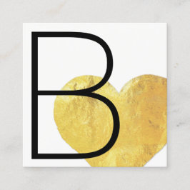 Moderne Imitate Goldene Foil Schwarz und Weiß Quadratische Visitenkarte